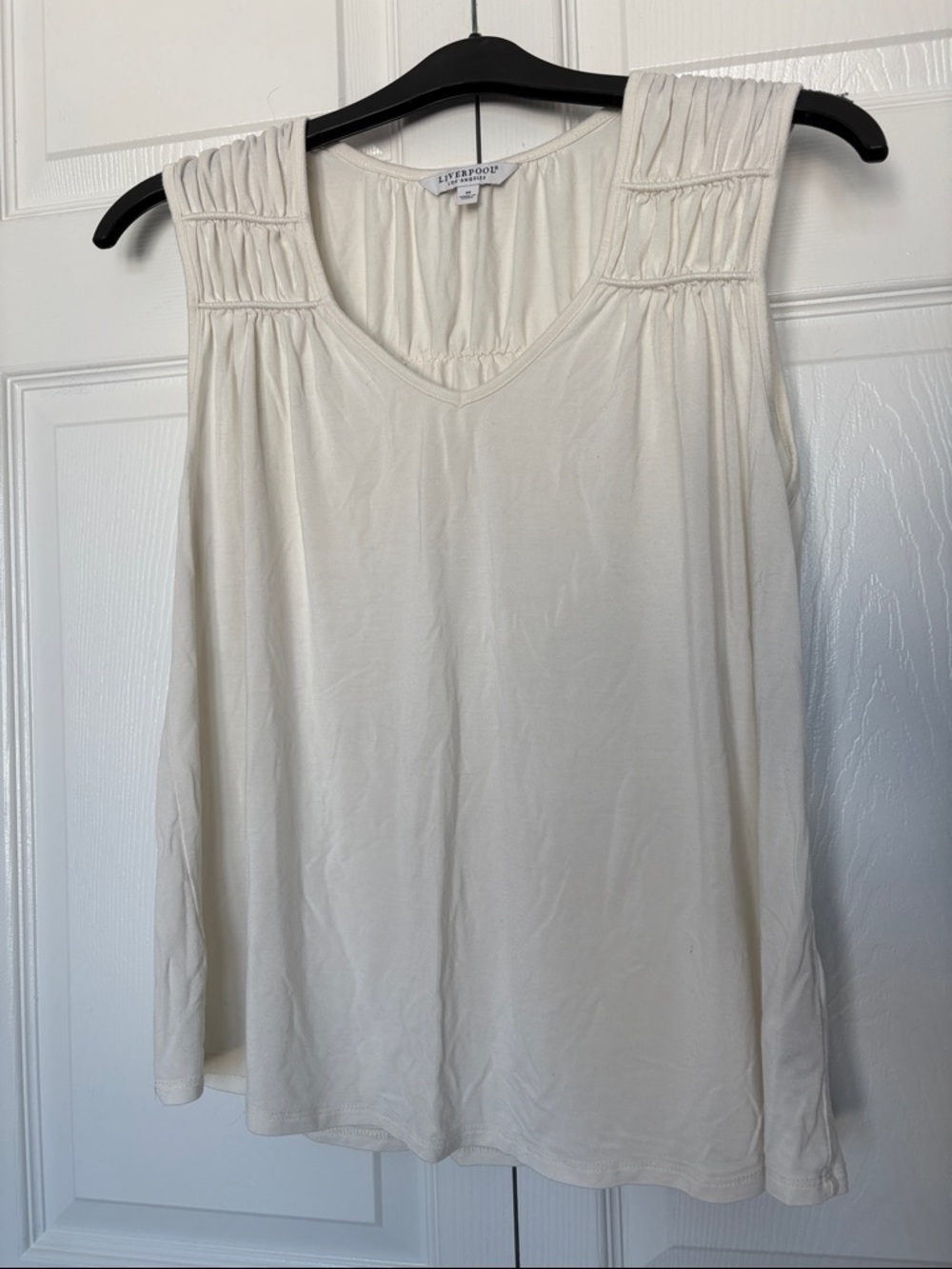 Liverpool Cream V-Neck Sleeveless Tank Top